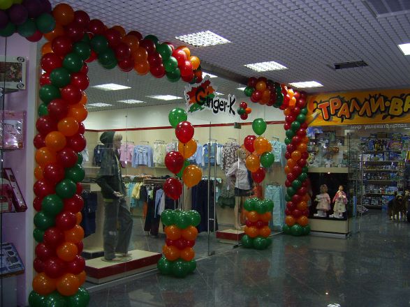 Украшение шарами открытие магазина